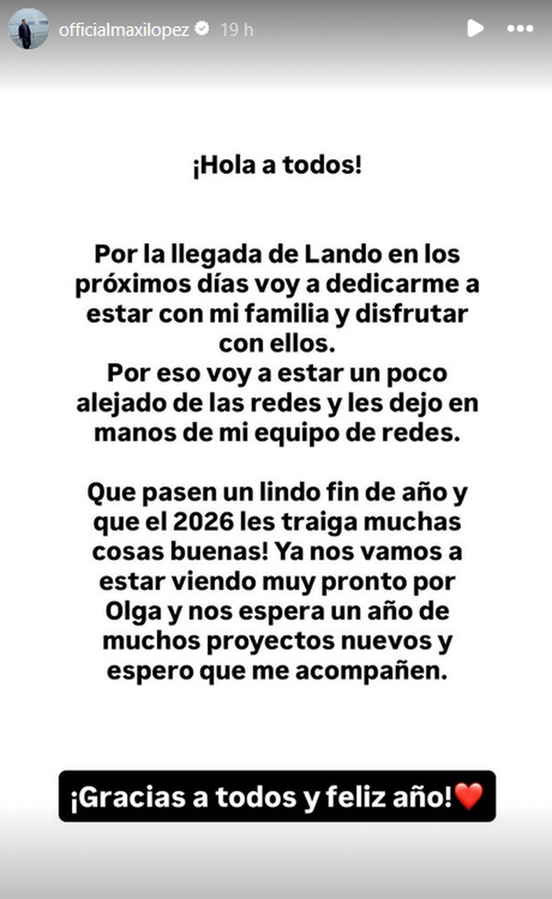 La sorpresiva publicación de Maxi López en Instagram.