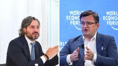 Santiago Cafiero y Dmytro Kuleba. Santiago Cafiero y Dmytro Kuleba.