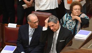 Rosenkrantz y Rosatti, dos de los tres jueces que fallaron contra las elecciones en Tucumán y San Juan. Rosenkrantz y Rosatti, dos de los tres jueces que fallaron contra las elecciones en Tucumán y San Juan.