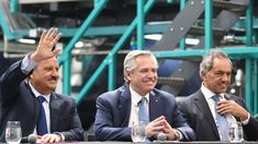 Ricardo Quíntela, Alberto Fernández y Daniel Scioli.