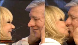 Amor botinero: el pico de Soledad Silveyra a Carlos Pachamé en la pista de Showmatch Amor botinero: el pico de Soledad Silveyra a Carlos Pachamé en la pista de Showmatch