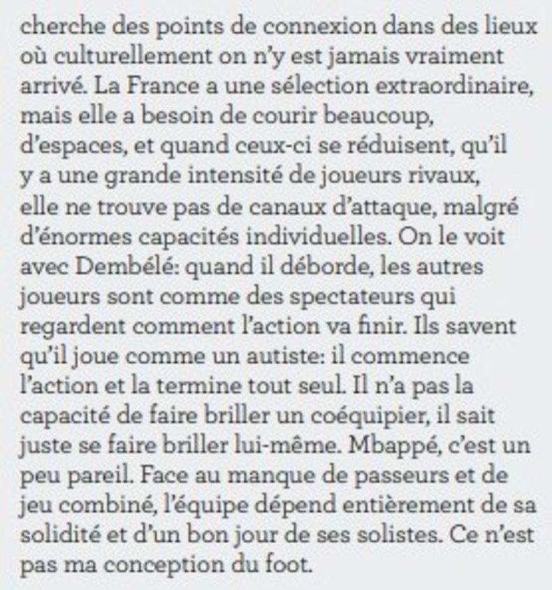 Parte de la columna de Sampaoli, en la revista francesa SoFoot.