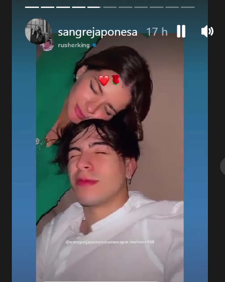 La modelo publicó una historia junto a Rusherking.