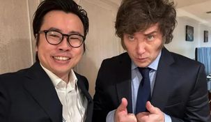 Milei junto a Julian Peh, CEO de Kip Protocol.