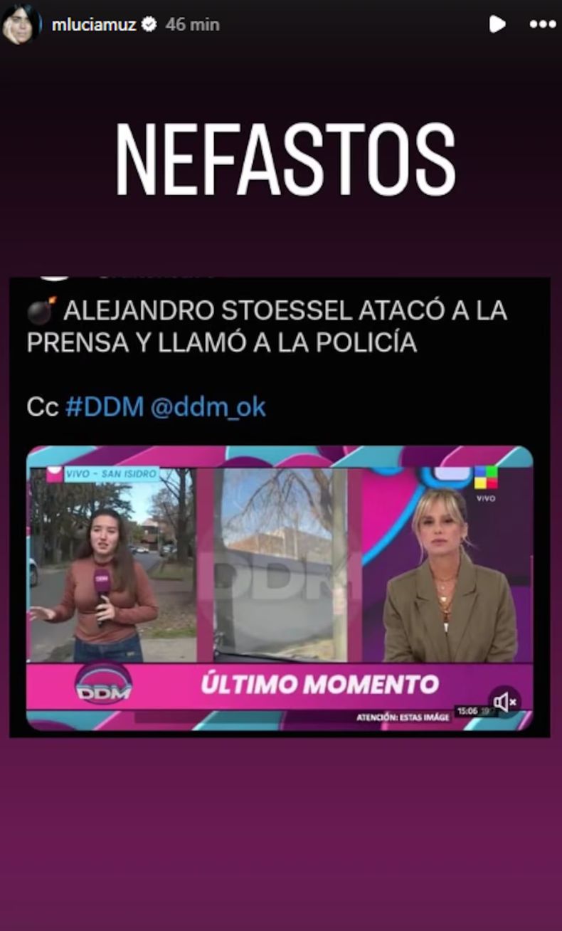Mariana Muzlera criticó la guardia periodística en la puerta de su casa familiar.