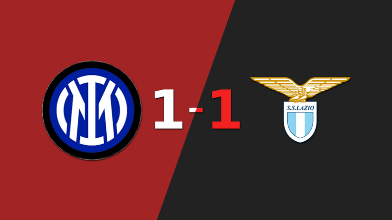 Inter logró sacar el empate de local frente a Lazio