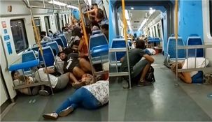 El momento en el que los pasajeros, asustados, se tiraron cuerpo a tierra.