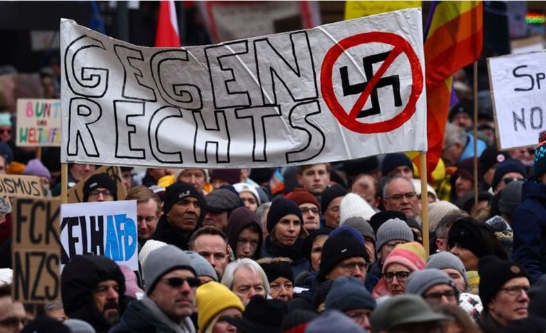 Manifestación en Berlín contra el auge de la extrema derecha.