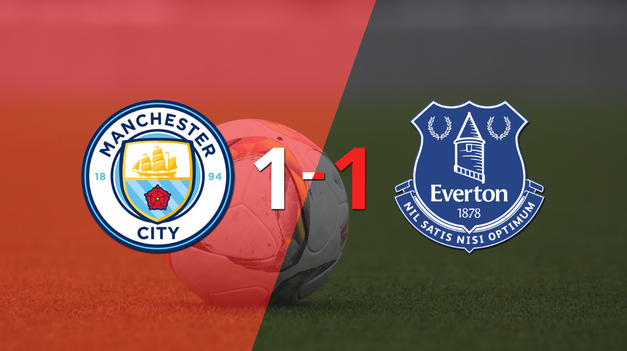 reparto de puntos en el empate a uno entre manchester city y everton