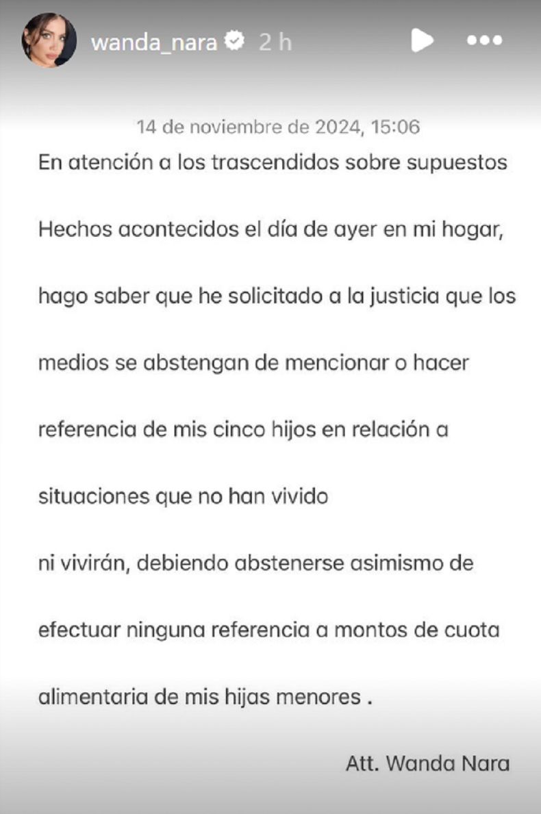 El inesperado comunicado de Wanda Nara.