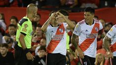 Juanfer Quintero festeja su primer gol en su segundo ciclo en River. Juanfer Quintero festeja su primer gol en su segundo ciclo en River.