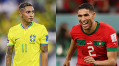 Rafinha y Achraf Hakimi, referentes de Brasil y Marruecos.