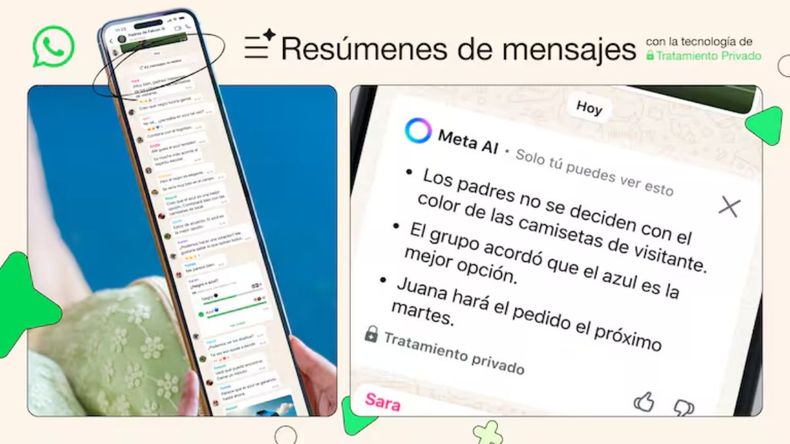 WhatsApp anunció la llegada de la función Resúmenes de Mensajes.