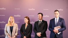 Karina Milei junto a la canciller Diana Mondino, el ministro Luis Petri y el vocero Manuel Adorni.