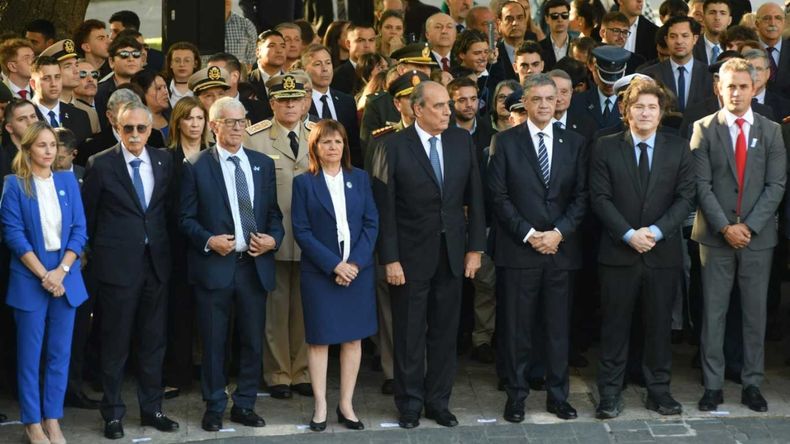 Javier Milei brindó un breve discurso en el acto por Malvinas. 