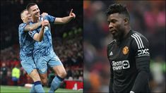 Los jugadores de Aston Villa festejan y Andre Onana sufre el gol.