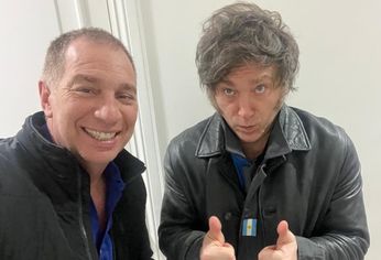 Diego Santilli, nuevo jefe de Gabinete, junto al presidente Javier Milei.
