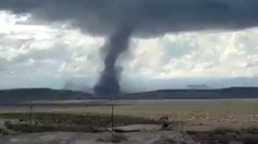 El impresionante tornado que se registró este martes en Malargüe, Mendoza.