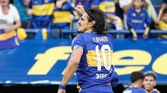 Cavani festeja su gol contra el Halcón. Cavani festeja su gol contra el Halcón.