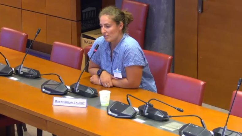 La extenista Angélique Cauchy expuso ante la Asamblea Nacional.