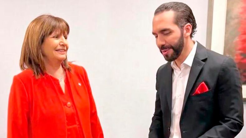Bullrich expresó su admiración por las políticas de seguridad implementadas por Bukele.&nbsp;