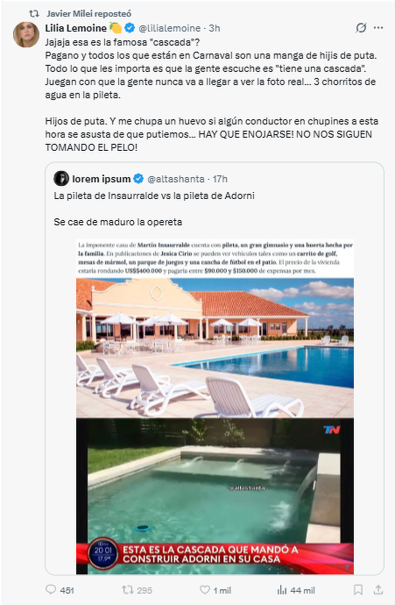 La diputada por La Libertad Avanza Lilia Lemoine apuntó contra el periodismo y su excompañera de bancada Marcela Pagano.