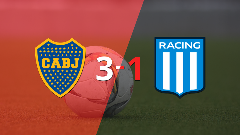 Sin muchas complicaciones, Boca Juniors goleó 3-1 a Racing Club