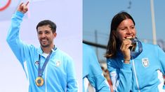 Maligno Torres y Eugenia Bosco, los abanderados argentinos en París. Maligno Torres y Eugenia Bosco, los abanderados argentinos en París.