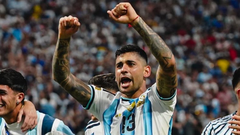 Cristian Cuti Romero fue el autor del descuento para Argentina ante Egipto.&nbsp;
