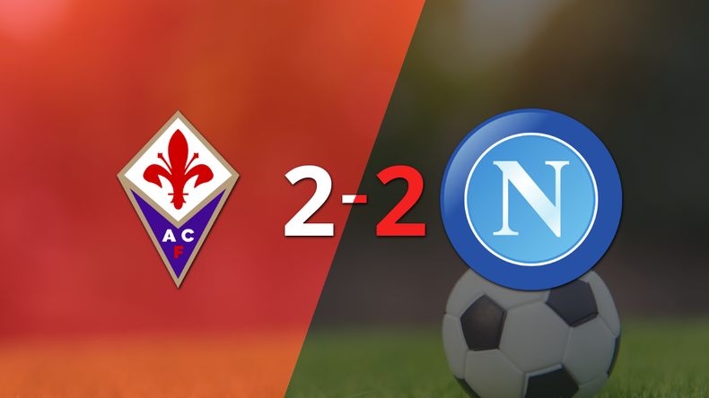 En un emocionante partido, Fiorentina y Napoli empataron 2-2