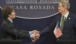 Milei y Scott Bessent durante la visita del funcionario estadounidense a Argentina.