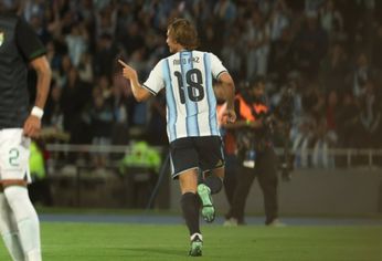 Nico Paz metió el segundo gol para la Selección argentina ante Bolivia en Córdoba.&nbsp;