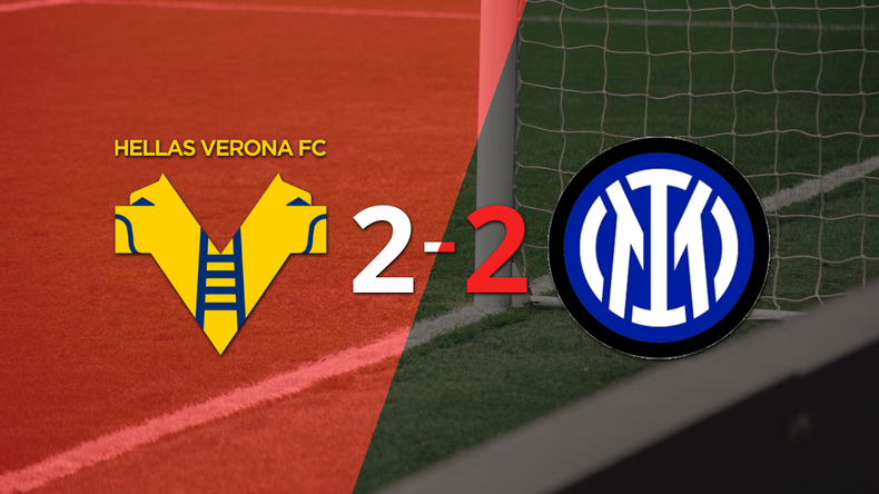 Con dos goles de Marko Arnautovic, Inter igualó ante Hellas Verona