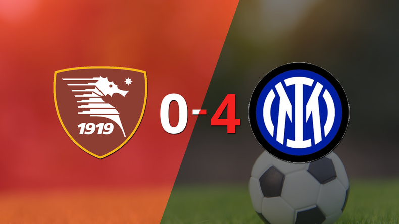 De visitante, Inter goleó a Salernitana contundentemente 4 a 0