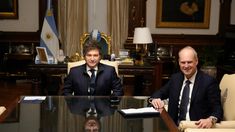 Javier Milei y Javier Bolzico en la foto que difundió Presidencia. Javier Milei y Javier Bolzico en la foto que difundió Presidencia.