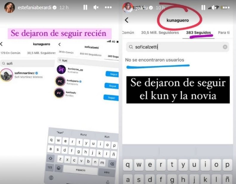 Las publicaciones de Berardi y Juariu sobre el Kun Agüero.