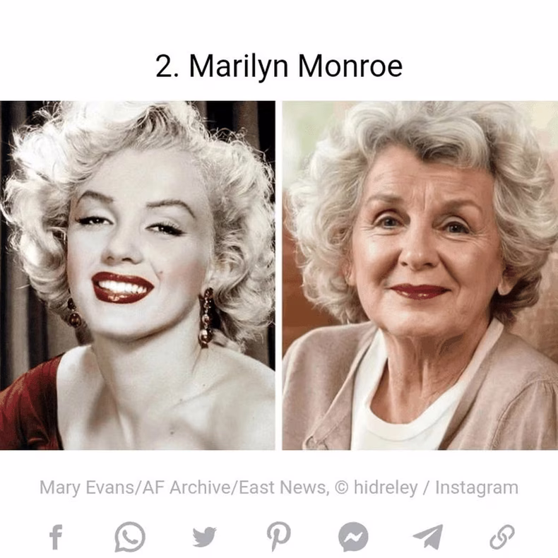 Así se vería Marilyn Monroe a sus 95 años.