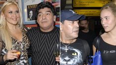 Maradona y sus dos mujeres, juntos Maradona y sus dos mujeres, juntos