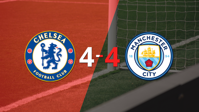 Con doblete de Erling Haaland, Manchester City empató con Chelsea 4-4