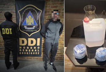 Ampollas, frascos, goteros, bidones con sustancias y cuadernos con anotaciones fueron encontrados en la casa del detenido. Ampollas, frascos, goteros, bidones con sustancias y cuadernos con anotaciones fueron encontrados en la casa del detenido.