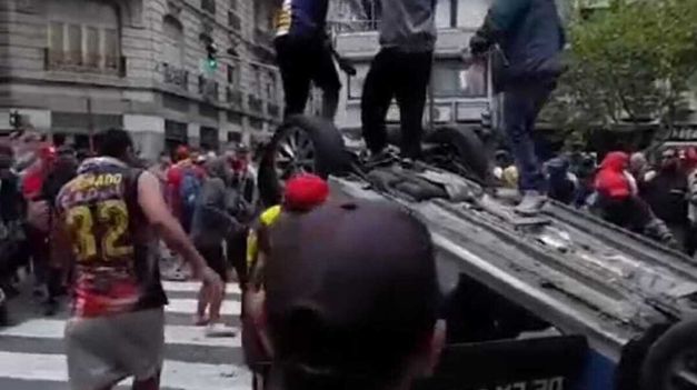 Jorge Macri celebró la detención del sospechoso de incendiar un patrullero en la marcha: No van a quedar impunes