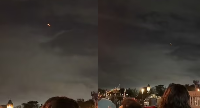 La misteriosa luz roja que dejó atónitos a los visitantes del parque.