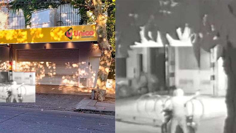 Las cámaras de seguridad registraron el ataque al supermercado de la familia Roccuzzo.