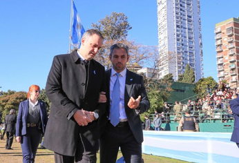 Martín Menem junto a Manuel Adorni. Martín Menem junto a Manuel Adorni.