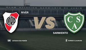 River enfrenta a Sarmiento en el estadio Eva Perón de Junín.&nbsp;