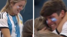 La joven mostró otra vez su fe religiosa y se abrazó a Marcos para festejar el triunfo. La joven mostró otra vez su fe religiosa y se abrazó a Marcos para festejar el triunfo.