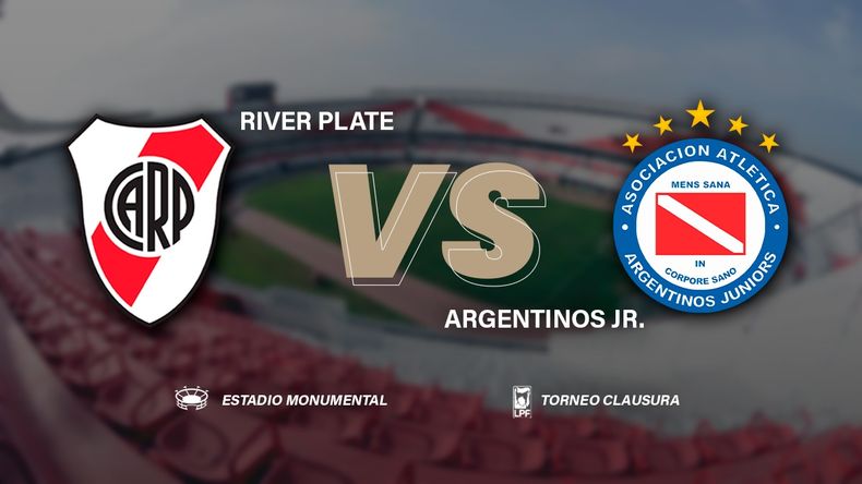 River enfrenta a Argentinos Juniors en el Monumental.