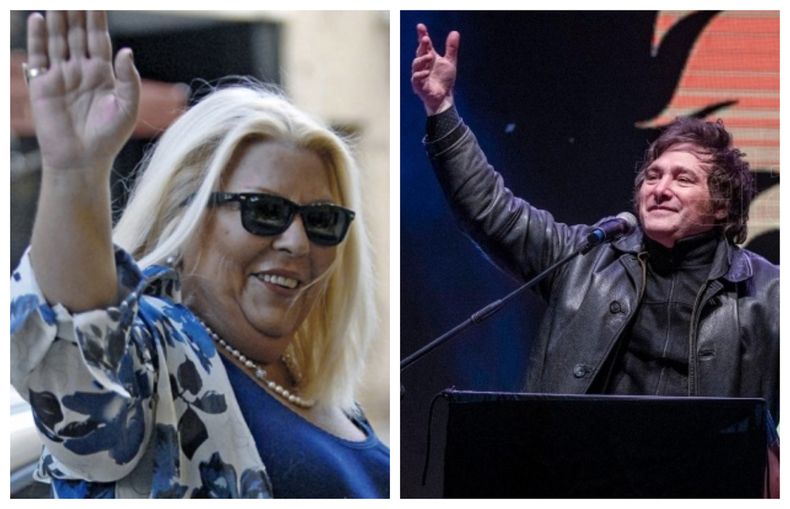 Elisa Carrió y Javier Milei.
