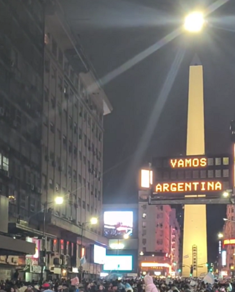 El festejo en el Obelisco.