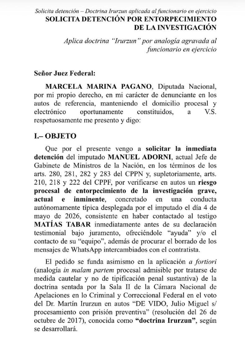 El pedido de Marcela Pagano ante la Justicia.